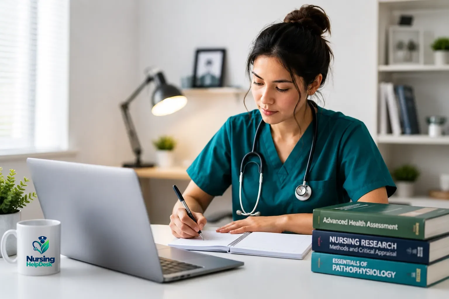 Nursing student studying with academic coaching support from Nursing HelpDesk